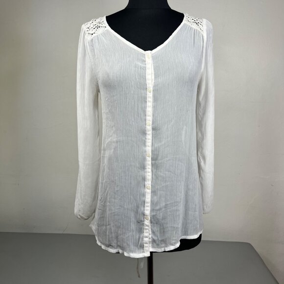 Old Navy Maternity White Long Sleeves Blouse Size XS - Picture 1 of 10